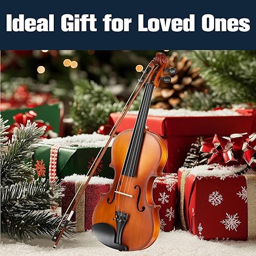 Vista 17 de Mendini MA Viola de madera maciza con estuche, arco, resina, puente y cuerdas Marrón