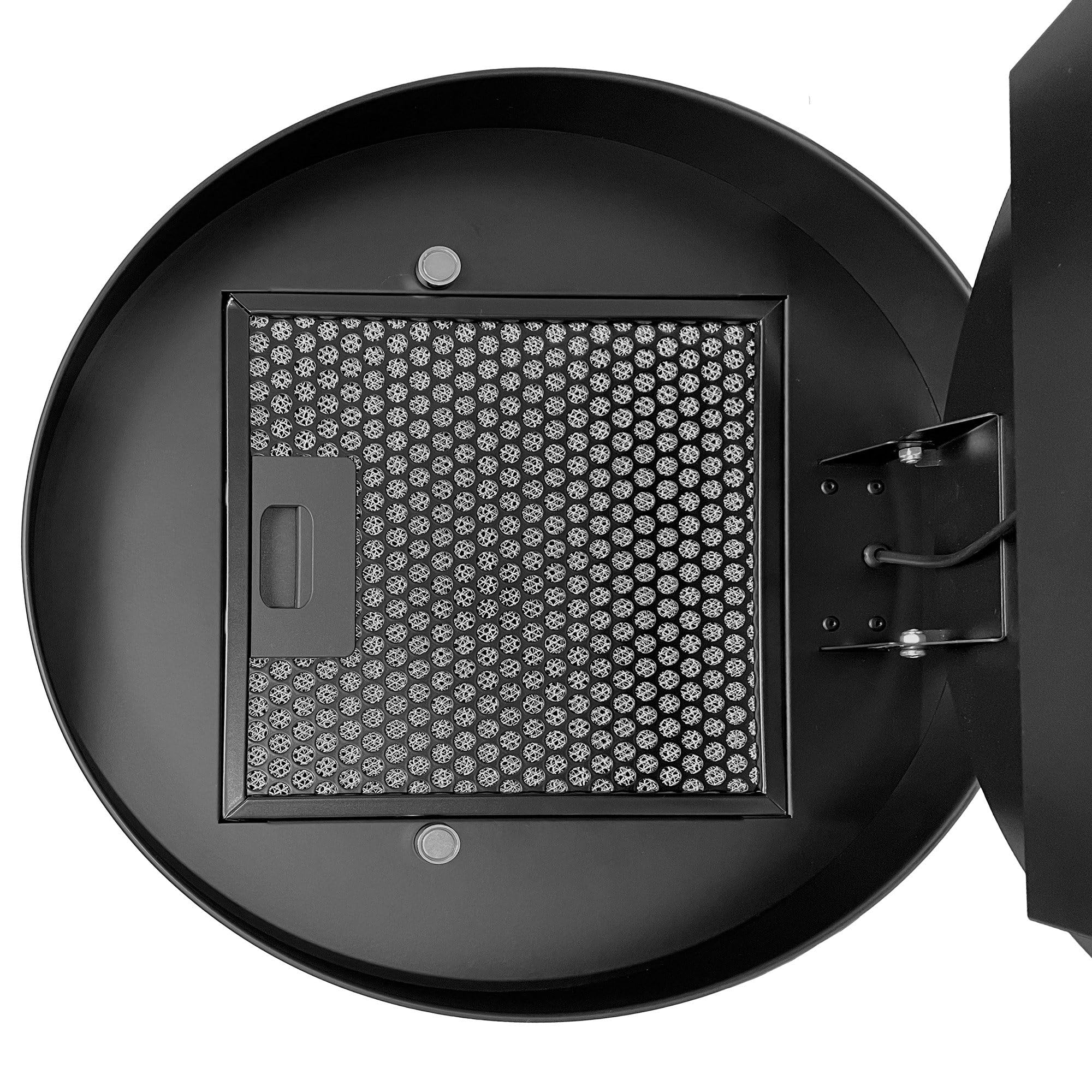 GURARI Cappa aspirante a isola GCH I 385 36 BL Prime, 36 cm, colore nero, cappa da soffitto, 1000 m³/h, 4 livelli, display, illuminazione a LED, aspirazione del bordo