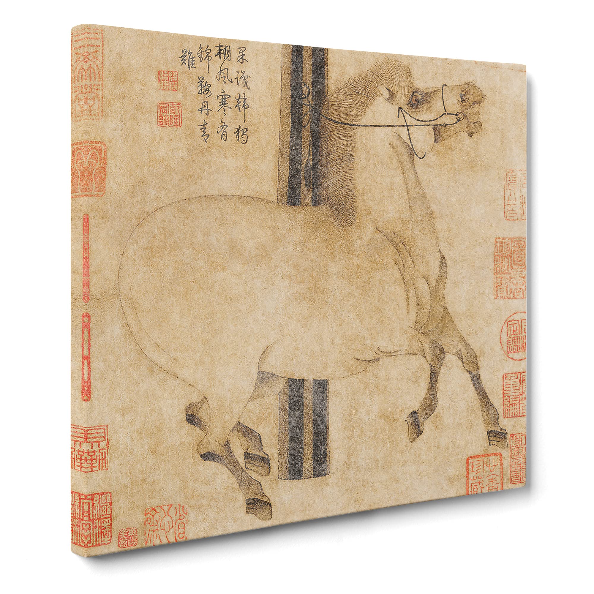 Horse by Bian Lu Canvas Print, Mixed, 35L x 35W cm