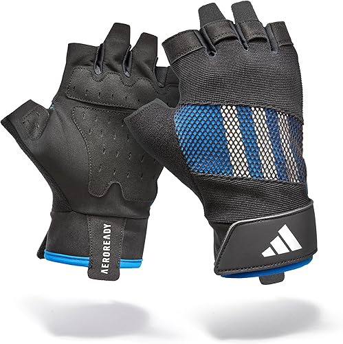 Adidas Guantes de levantamiento de pesas de rendimiento, guantes de entrenamiento Aeroready sin dedos