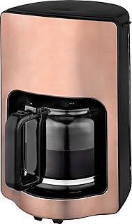 Team Kalorik Cafetière à Filtre avec Capacité 1.8 L, Verseuse en Verre, Jusqu’à 15 Tasses, 1000 W, Cuivre, TKG CM 1220 K