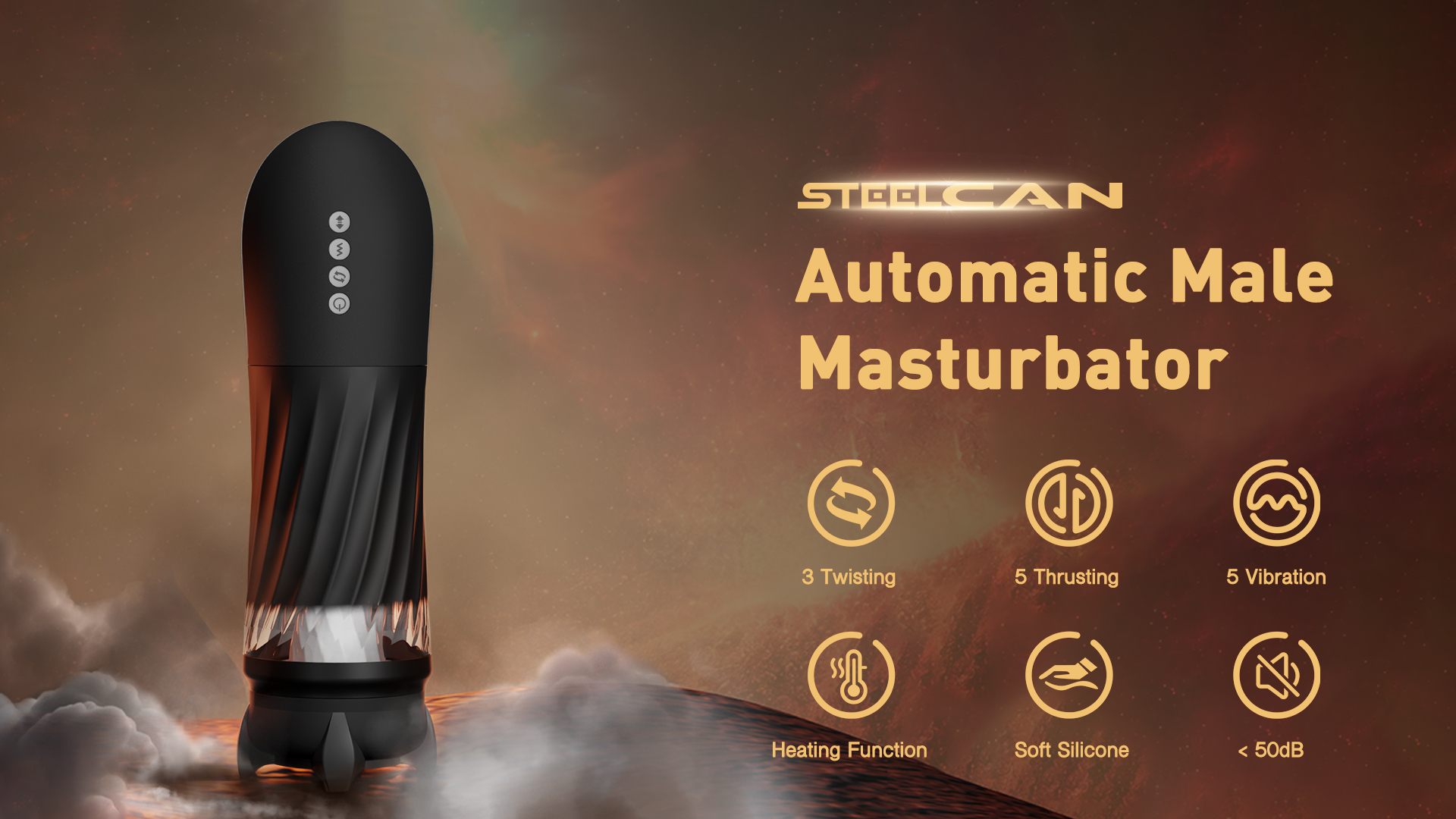 steelcan automatic male masturbator Tracy's Dog Steelcan Automatic Thrusting and Rotating Male Masturbator |  Sex Toys & Adult Novelties @ Falcon main image 1
