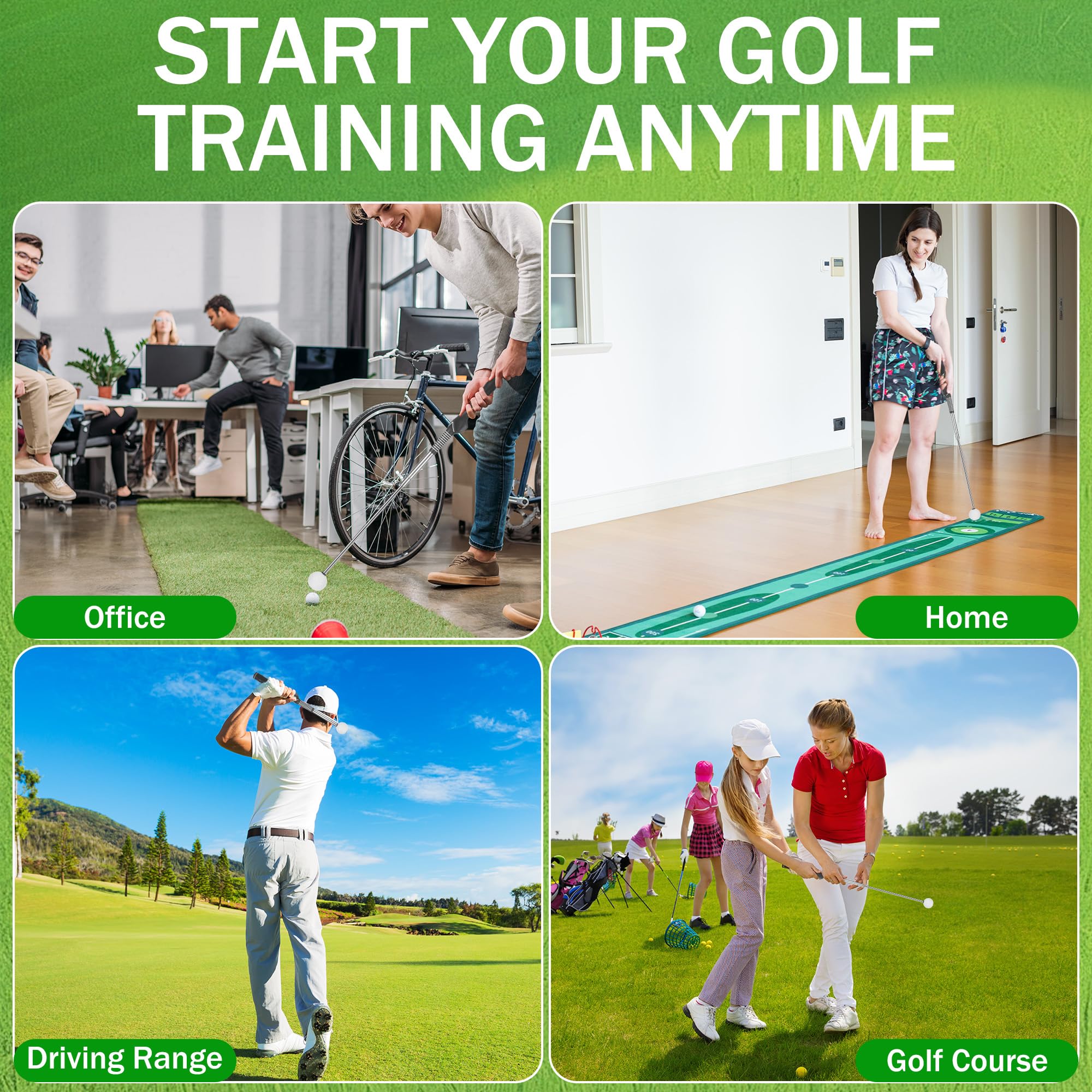 Starvortex Allenatore Telescopico Swing del Golf con Fascia Elasticizzata, Golf Swing Grip, per Allenamento di Battuta di velocità e Forza Principianti, Ideale Come Regalo per Golfisti e Golfiste