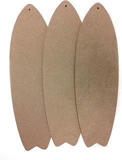 SJT ENTERPRISES, INC. Unfinished Crafting Plaques Surfboard Shape MDF Wood Craft Plaque Sign 5 x 16-inches, 3-Pack (SJT00069)