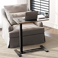 Vista 5 de SANODESK Mesa médica ajustable sobre la cama con ruedas ocultas, carrito de escritorio móvil neumático para computadora portátil de pie con bandeja