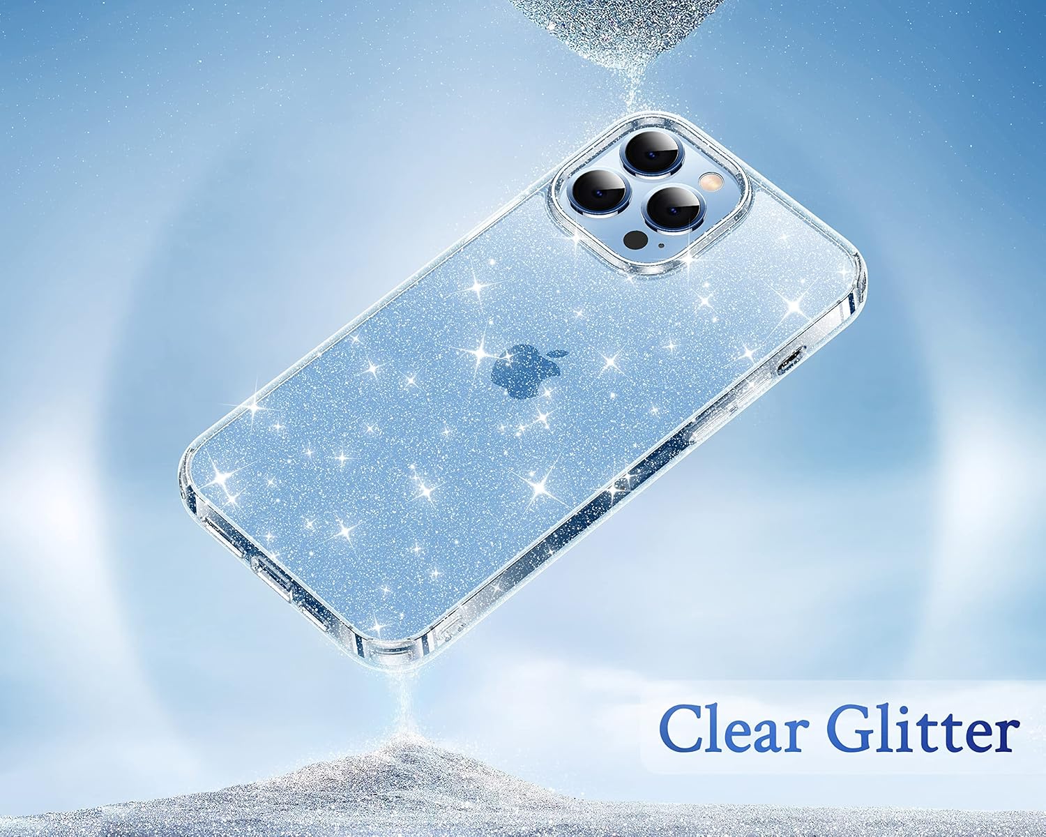 CASEKOO Clear Glitter Designed for iPhone 12 Case, Designed for iPhone 12 Pro Case [Never Yellow] Clear & Shockproof Protective
