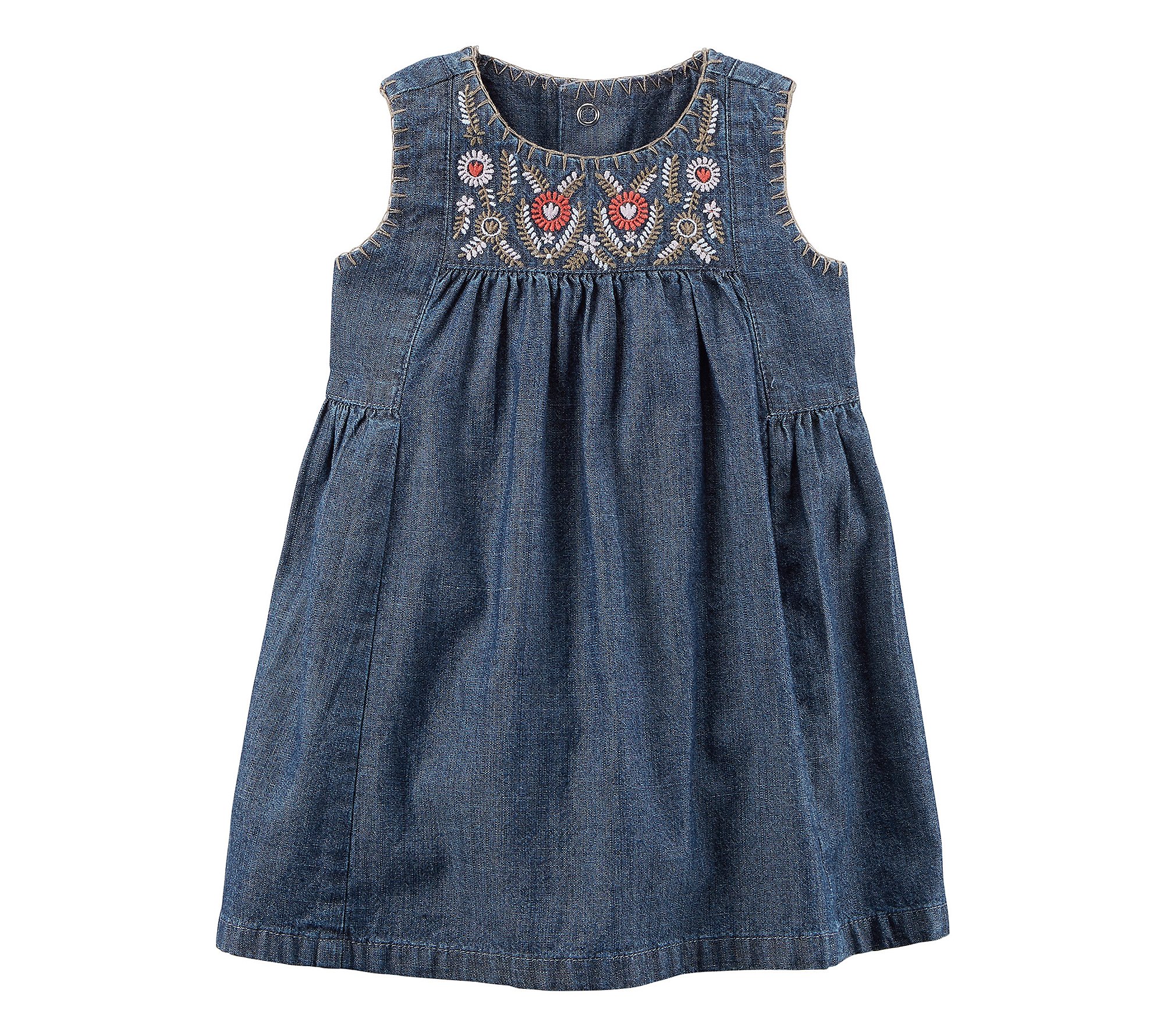 Robe chambray bébé fille Carter's brodée 3 mois style décontracté - 3