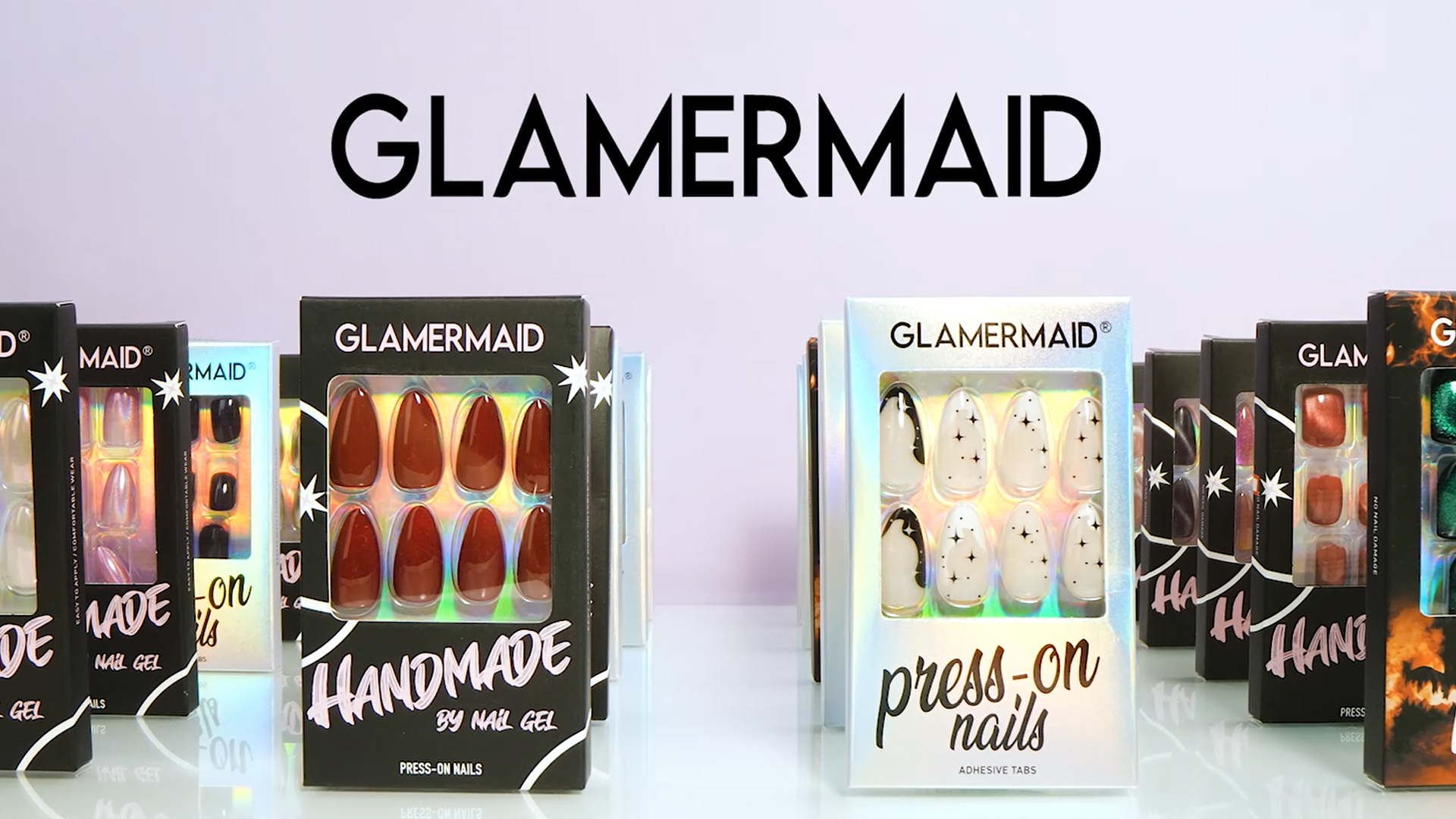 GLAMERMAID Nude Pink Press on Nails Short, Cinnamon Fake Nails Round Sqaure