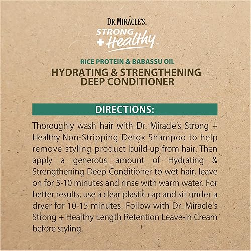 Miniatura 4 de Dr. Miracle's Acondicionador profundo hidratante y fortalecedor fuerte y saludable. Contiene aceite de coco para proporcionar una humedad intensa y