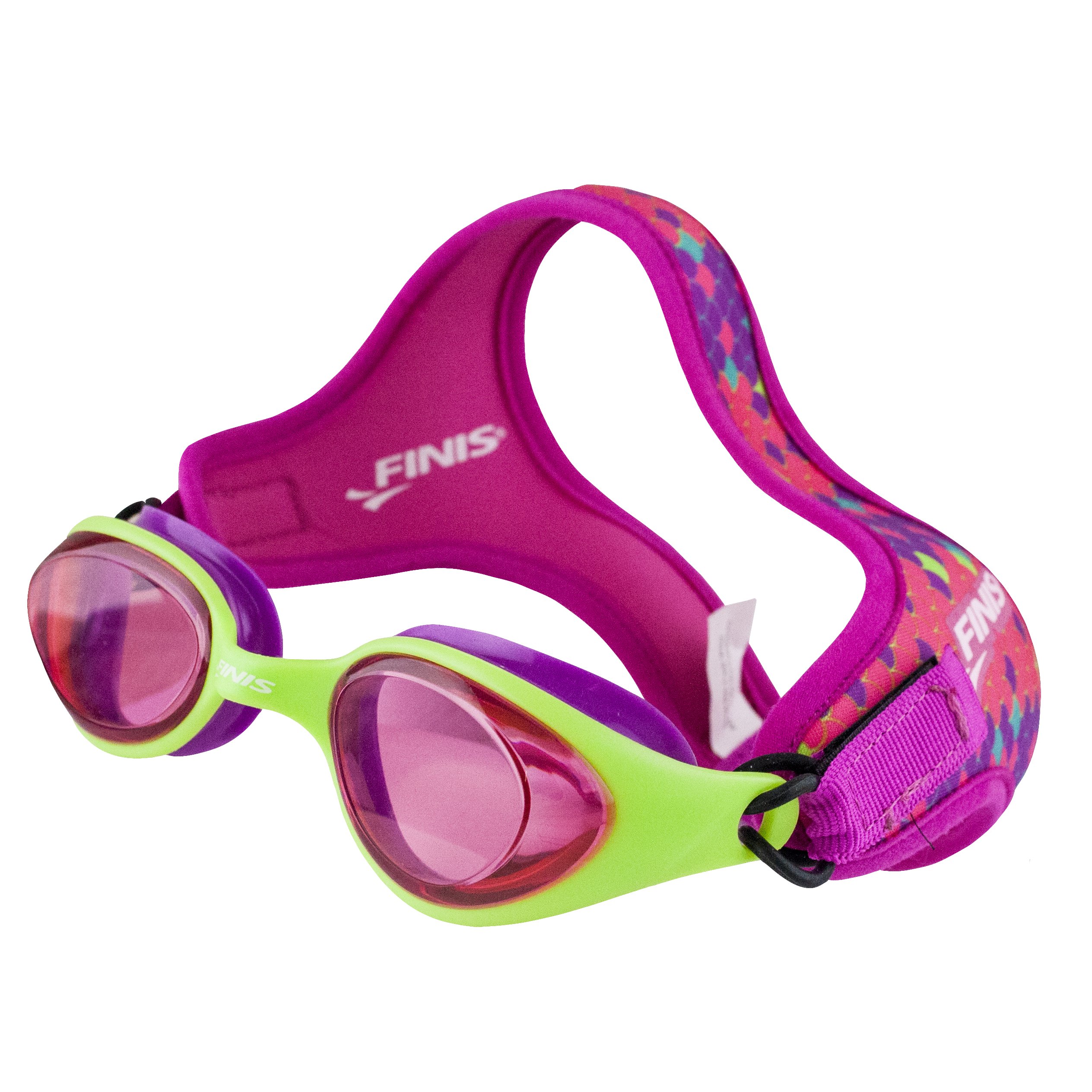 FINISDragonFly Goggles - Kids Swim Goggles for Ages 3-8 with UV Protection, Buoyant Neoprene Strap, & Durable Lenses - PVC