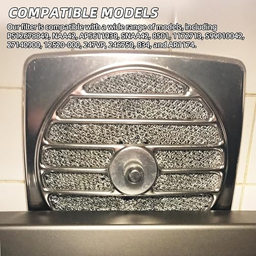 Miniatura 7 de Filtros de grasa de aluminio de 9-12 pulgadas redondos x 332 pulgadas con orificio central, filtro de campana extractora, reemplazo de filtros de