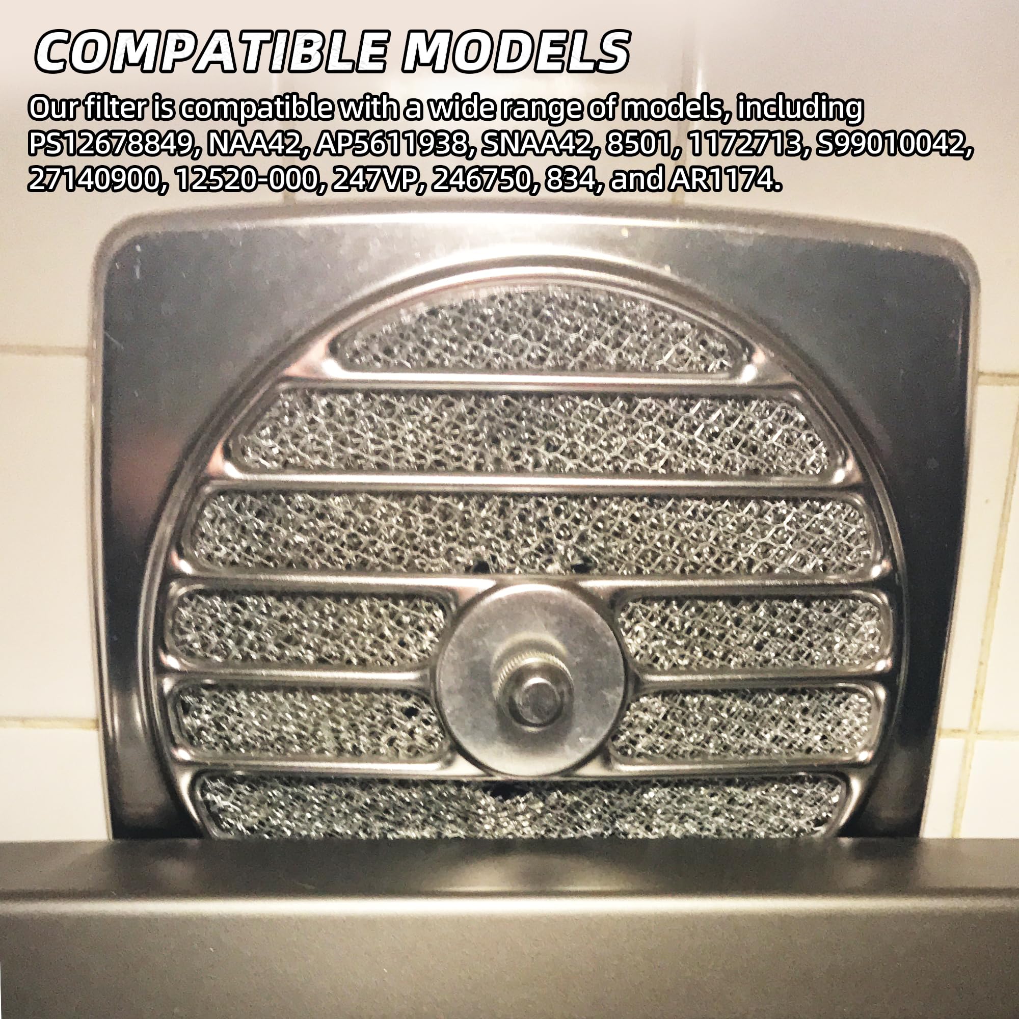 Calvana Aluminium-Fettfilter mit Mittelloch, Dunstabzugshaube, 24,9 cm (9 1/2 Zoll), rund, 3/32 Zoll (3 Stück)