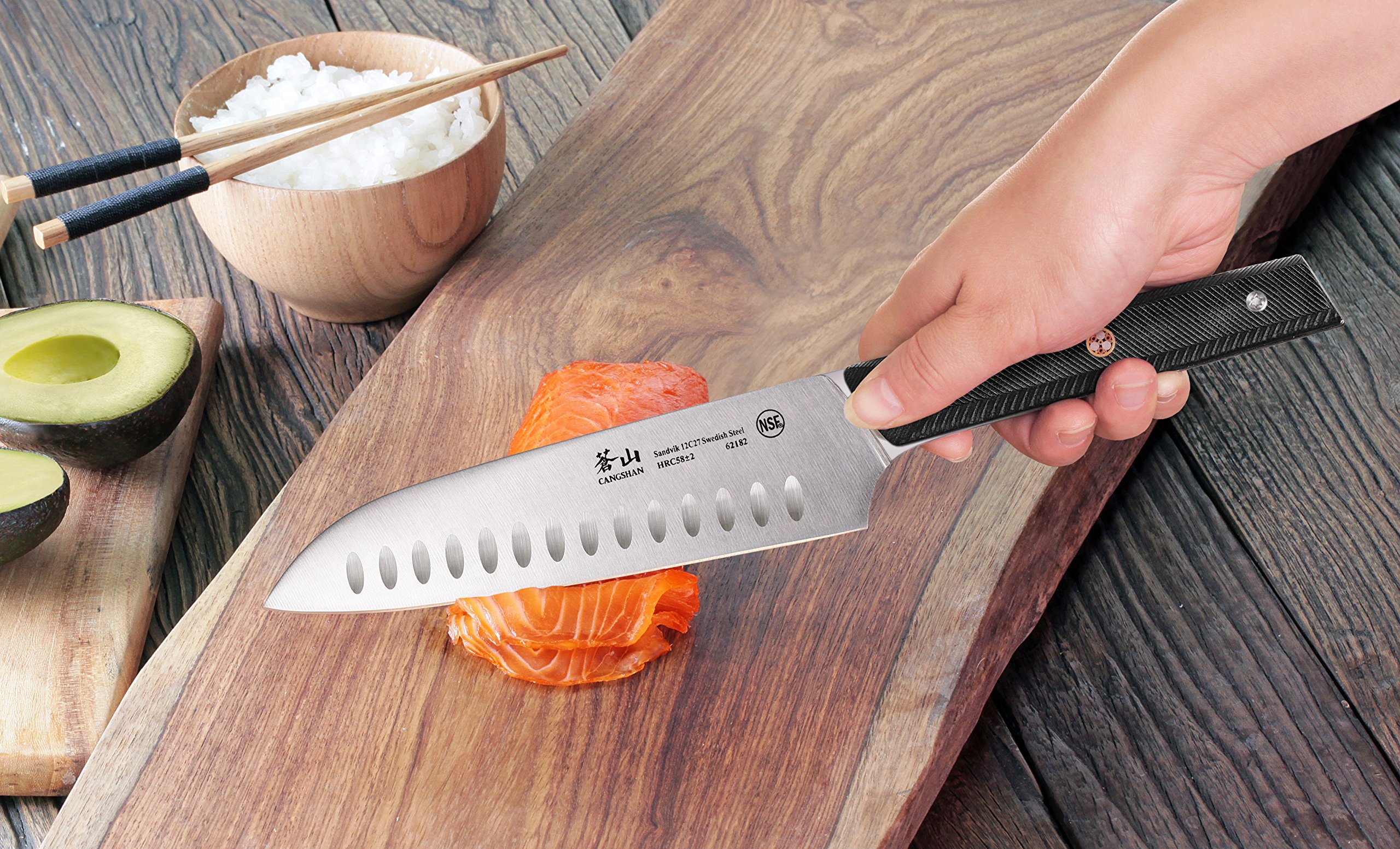 Amazon.com: Cangshan TG Series 62182 Swedish 12C27 Steel Santoku