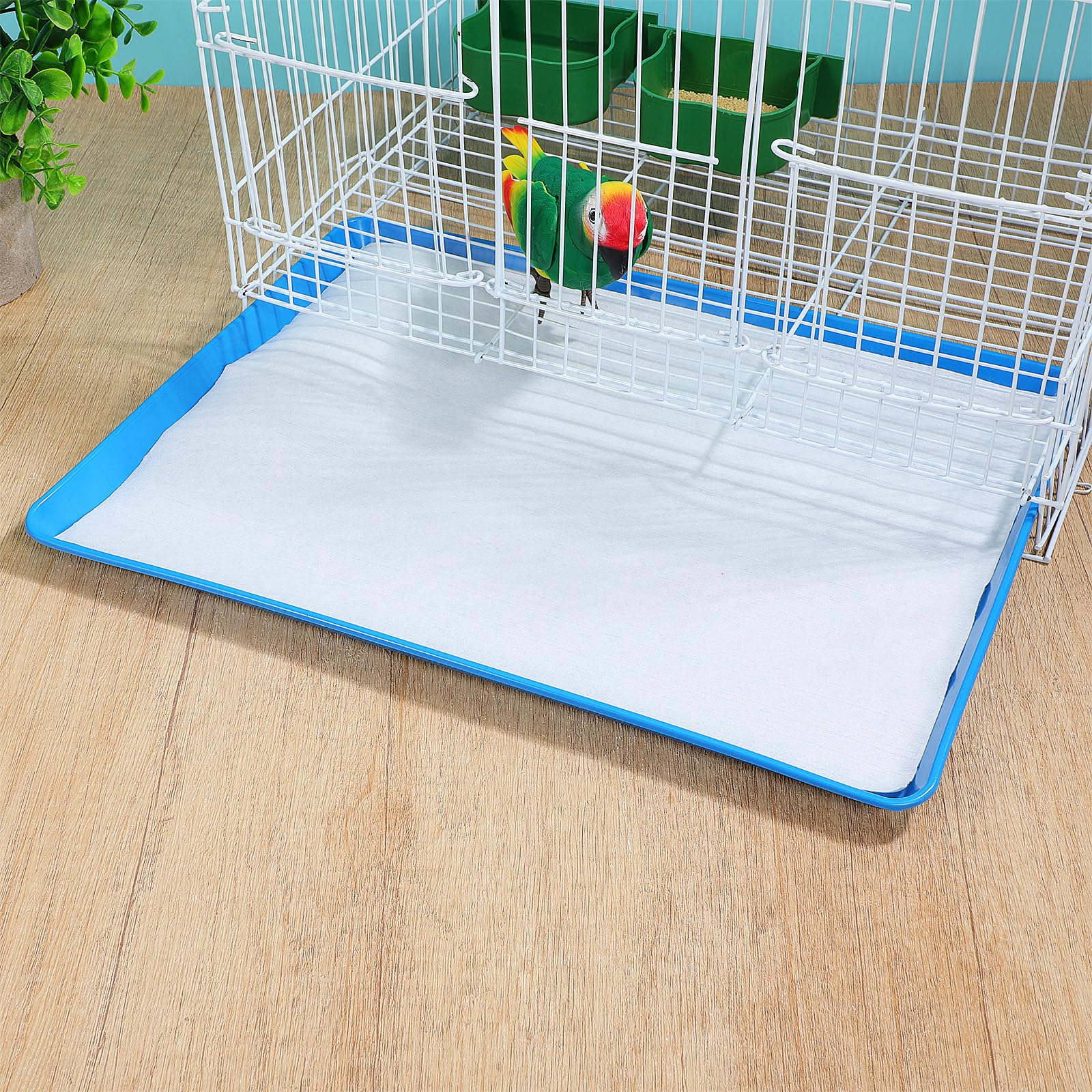 SHINEOFI 100 Stück Einweg Vogelkäfig Einlagen aus Saugfähigem Reißfestem Papier 44x31cm Hygienische Vogelkäfigmatten für Saubere Volieren und Papageienkäfige