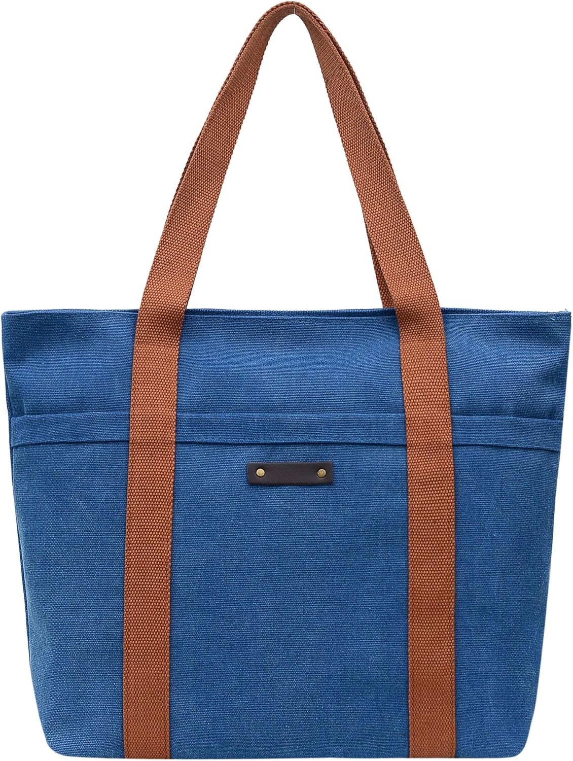 Bolsa feminina de lona, casual, para uso diário, bolsa de trabalho, comprador de ombro, Azul Bolsa feminina de lona, casual, para uso diário, bolsa de trabalho, comprador de ombro, Azul