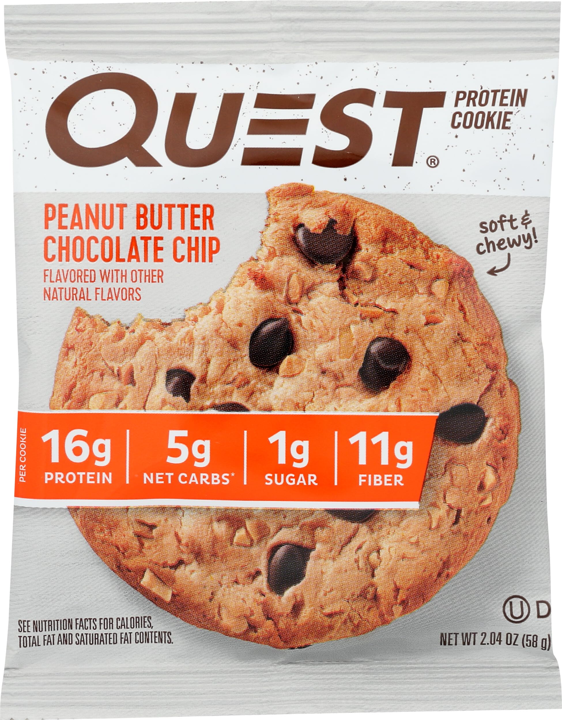Quest Bar, Cookie Protein Peanut Butter Chocolate Chip, 2.04 Ounce