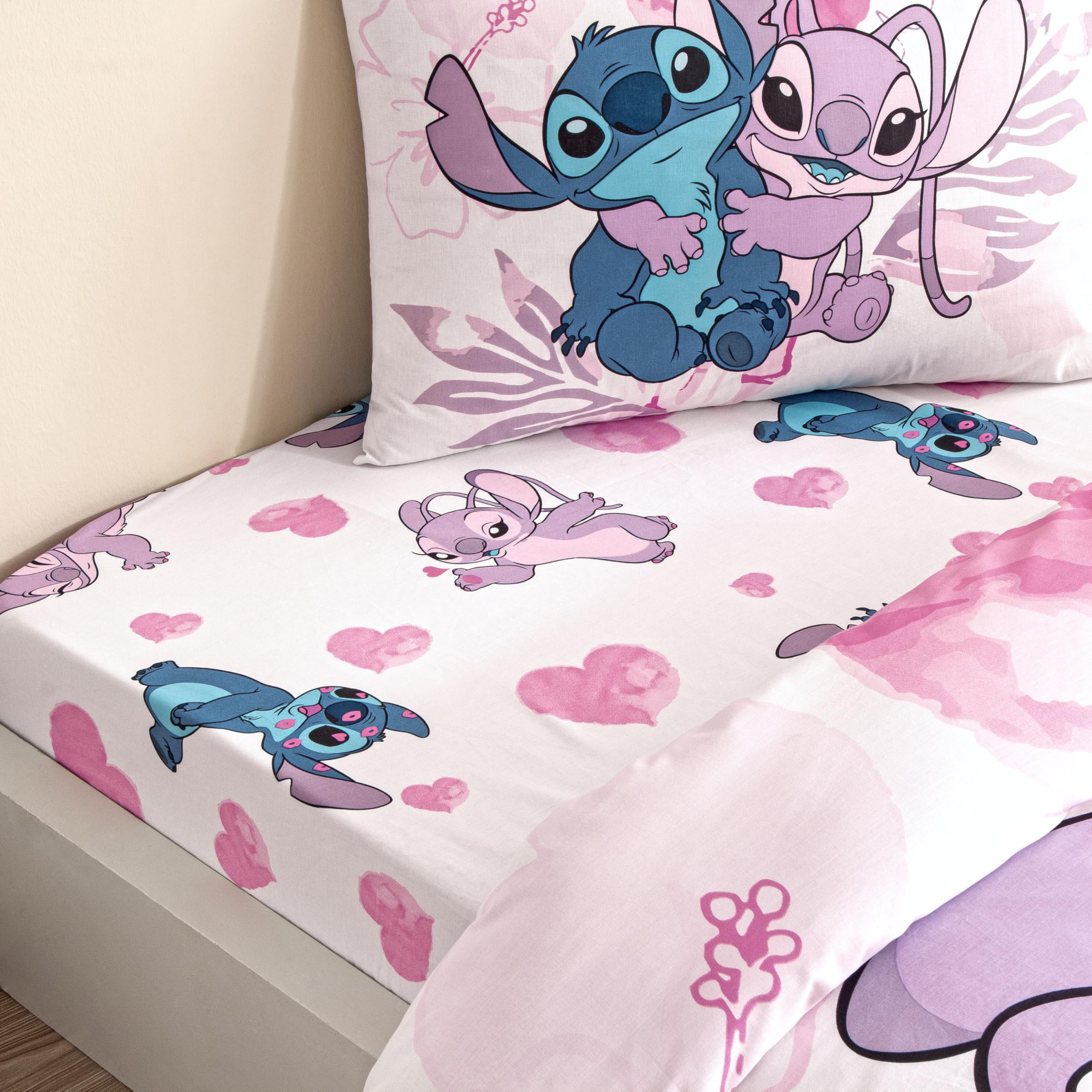 Taç Lisanslı Disney Lilo & Stitch Çizgi Film Karakteri Pamuk Nevresim Takımı, Çok Renkli, Tek Kişilik