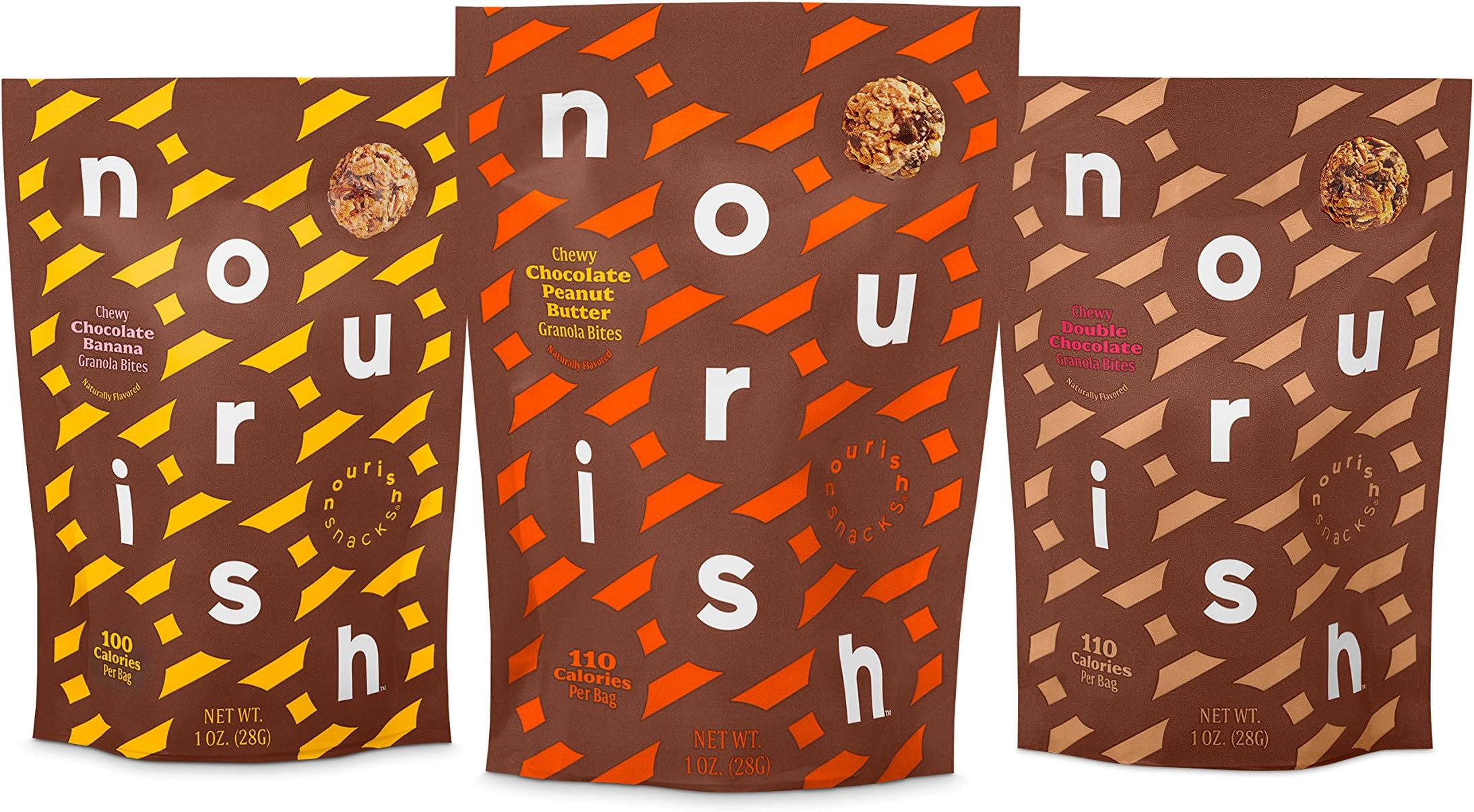 Nourish Snacks Chewy Granola Bites, Non-GMO, Gluten-Free, Kosher, Chocolate, 12 Count