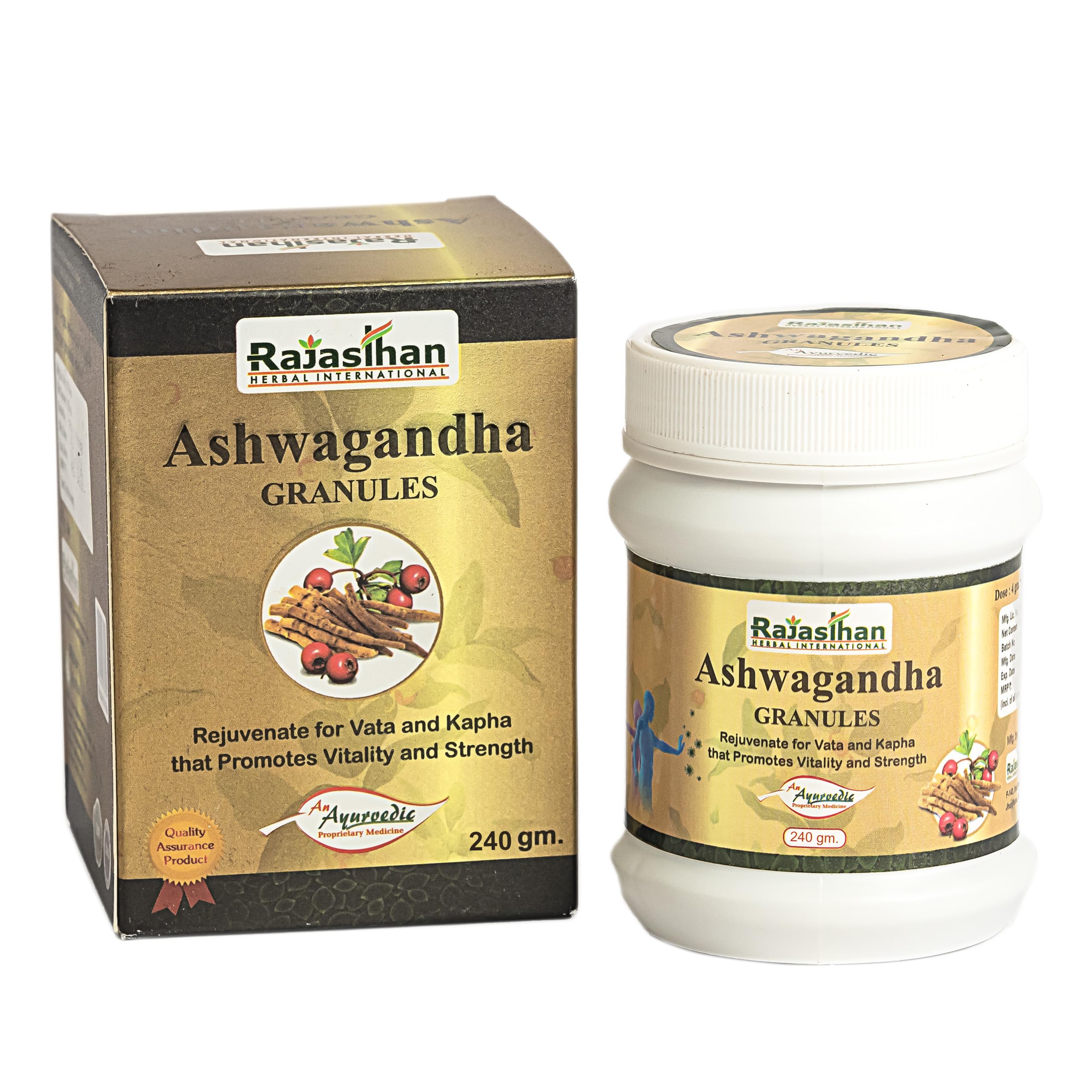 Ashwagandha Granules by Rajasthan Aushdhalaya For Vitality & Strength- Vata and Kapha | 240gm 100% Veg, Natural (B0D9QT623L) Amazon Price History, Amazon Price Tracker