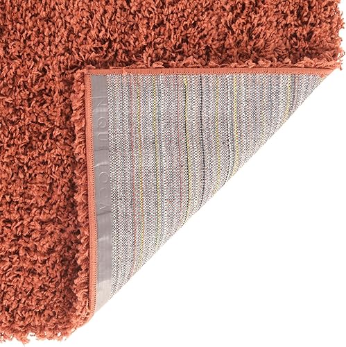 Miniatura 5 de Rugs.com - Alfombra de la colección Über Cozy Solid Shag  Alfombra de pelo largo terracota de 8 x 10 pies perfecta para salas de estar, comedores