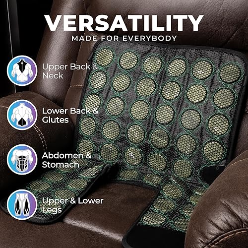 Miniatura 2 de 1Love Almohadilla térmica de infrarrojos lejanos | Tamaño grande 18 x 27 pulgadas | 77-176F | Con piedras de jade | Para la parte superior de la