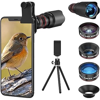 Amazon 4in1 スマホ用カメラレンズ 進化版hd22倍望遠レンズ付きスマホレンズ セット スマトフォン用カメラレンズ トリプルレンズキット 0 62倍広角 25倍マイクロレンズ 235 魚眼 ミニ三脚 収納バック付き Iphone Xr 11 X Xsmax 8 8p 7 7pシリーズ Samsung Galaxy