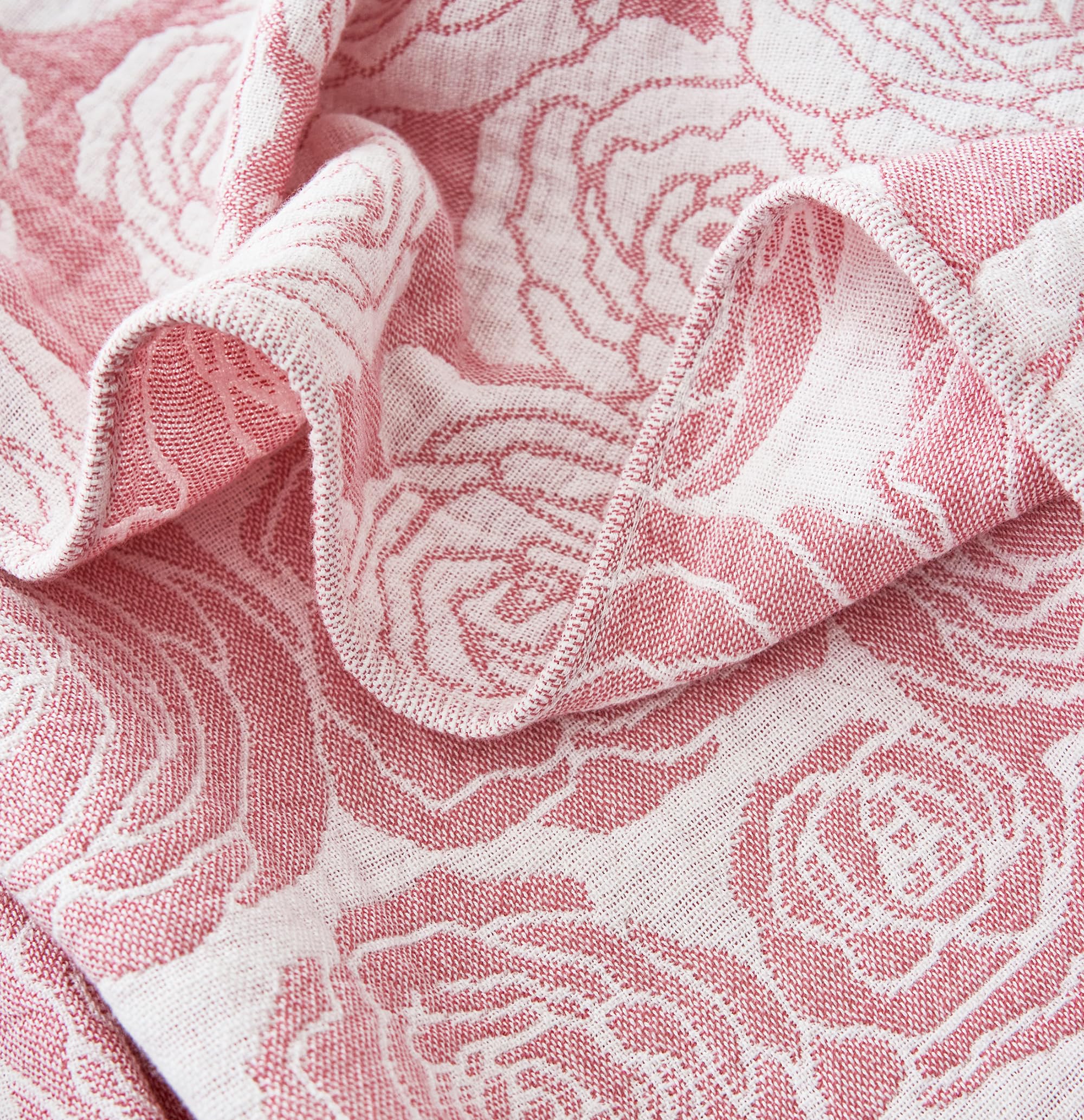 Manta De Muselina MEJU - Diseño Geométrico Rosa Suroeste, 100% Algodón Peinado, 3 Capas, Tamaño 60x80 Pulgadas