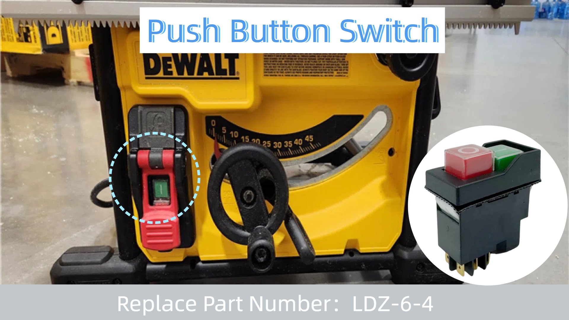 LDZ-6-4 Push Button Switch | Compatible with DKLD, 6-pin, 18A 127V