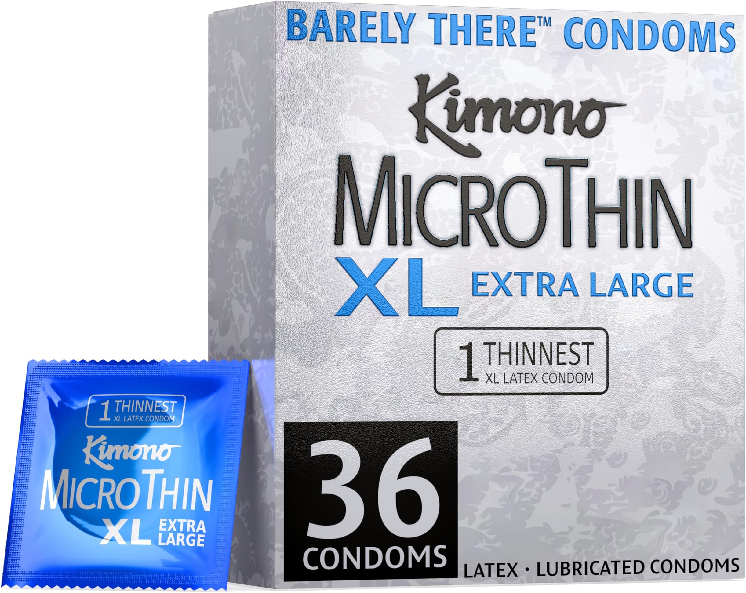 MicroThin XL I Ultra-Thin Lubricated Condoms I 5X Tested, Stronger, Reliable I Flare Shape with Extra Large Base I Made with Premium Natural Latex I 36 Count