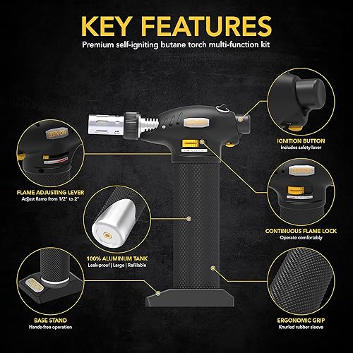 Miniatura 2 de LEXIVON - Juego de sopletes de butano para soldadura Negro