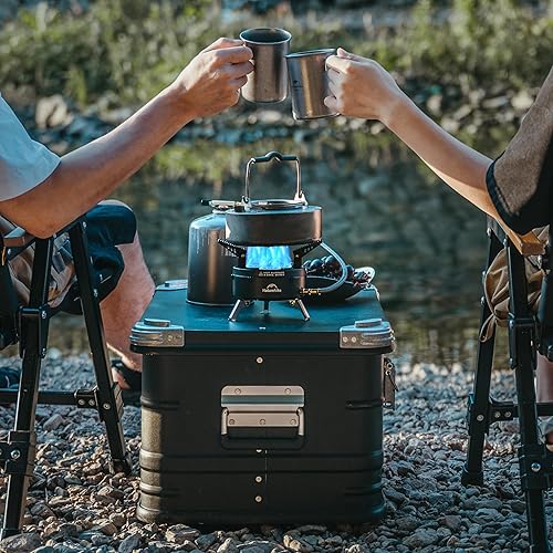 Miniatura 6 de Naturehike Estufa de gas de camping para mesa IGT, estufa portátil de isobutano con bolsa de almacenamiento y soportes plegables, estufa de