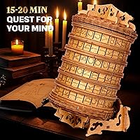 Vista 2 de ESC WELT Cryptex - Envoltura de regalo secreta de madera de abedul única - Rompecabezas 3D ecológico - Brainteaser interactivo - Caja de regalo