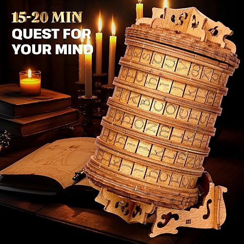 Miniatura 2 de ESC WELT Cryptex - Envoltura de regalo secreta de madera de abedul única - Rompecabezas 3D ecológico - Brainteaser interactivo - Caja de regalo de