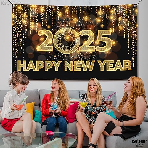 Miniatura 6 de KatchOn, Cartel de Feliz Año Nuevo 2024  Xtragrande, 72 x 44 pulgadas  Fondo de feliz año nuevo, decoraciones de feliz año nuevo 2024  Cartel de Año