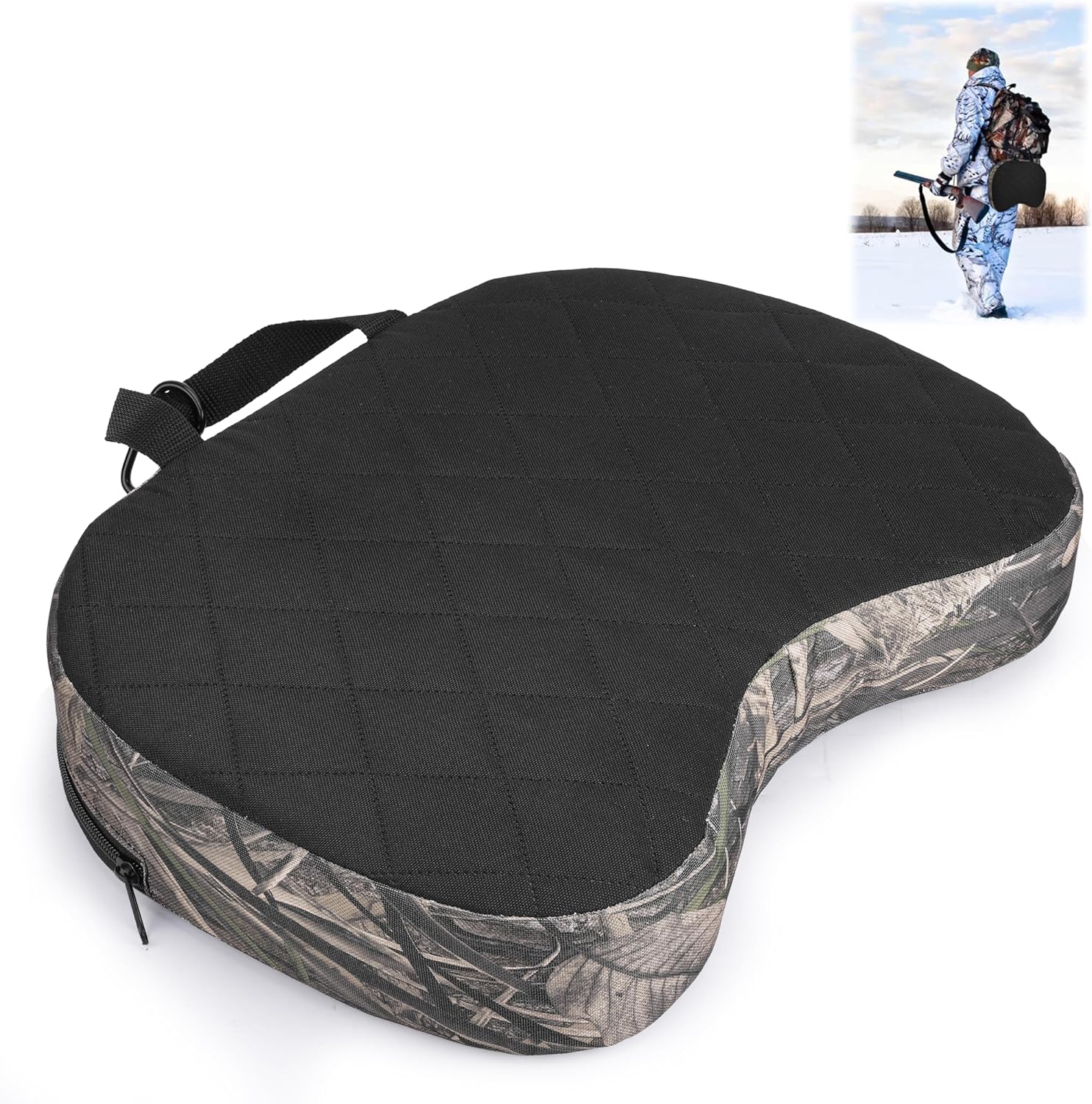URMONA Portable Hunting Seat Cushion, 11.4 x 15.7 x 2.8in Waterproof Memory Sponge, Thickening Lightweight Outdoor Cushion, Camping, Stadium, Outdoor Sports, Fishing