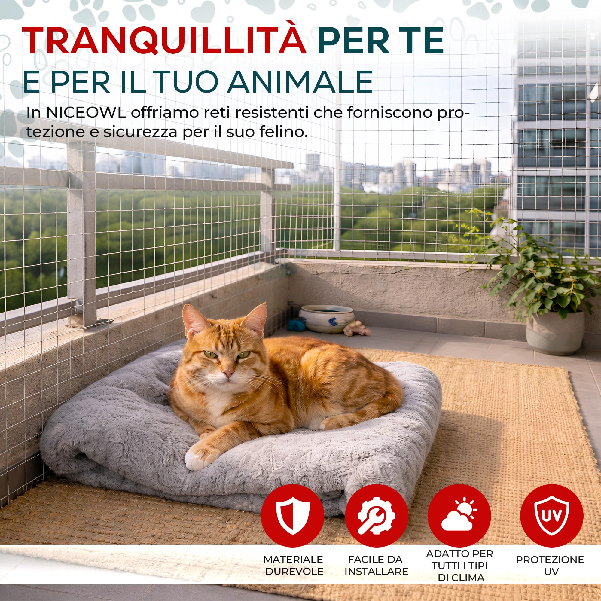 Rete per Gatti I Trasparente I 8x3m I Giocattolo Regalo I Rete per Gatti Balcone Trasparente I Rete Balcone per Gatti | Rete Protezione Balcone e Finestra per Gatti