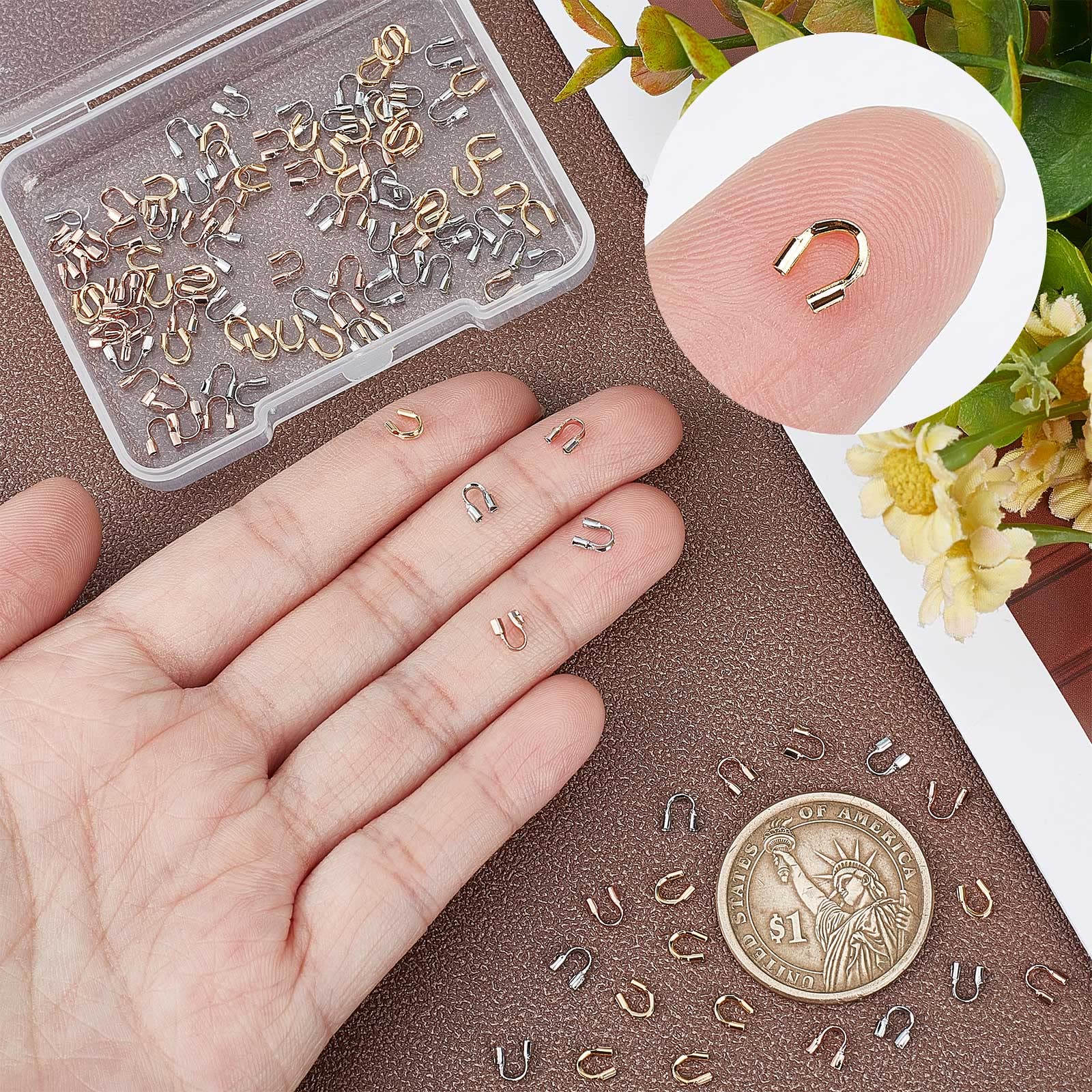 150 Protecteurs De Fil Plaqué Or 18K – 3 Tailles, Forme En U Pour Bijoux DIY