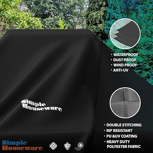 Miniatura 4 de Simple Houseware Cubierta impermeable de parrilla de gas resistente de 72 pulgadas, poliéster resistente a la intemperie