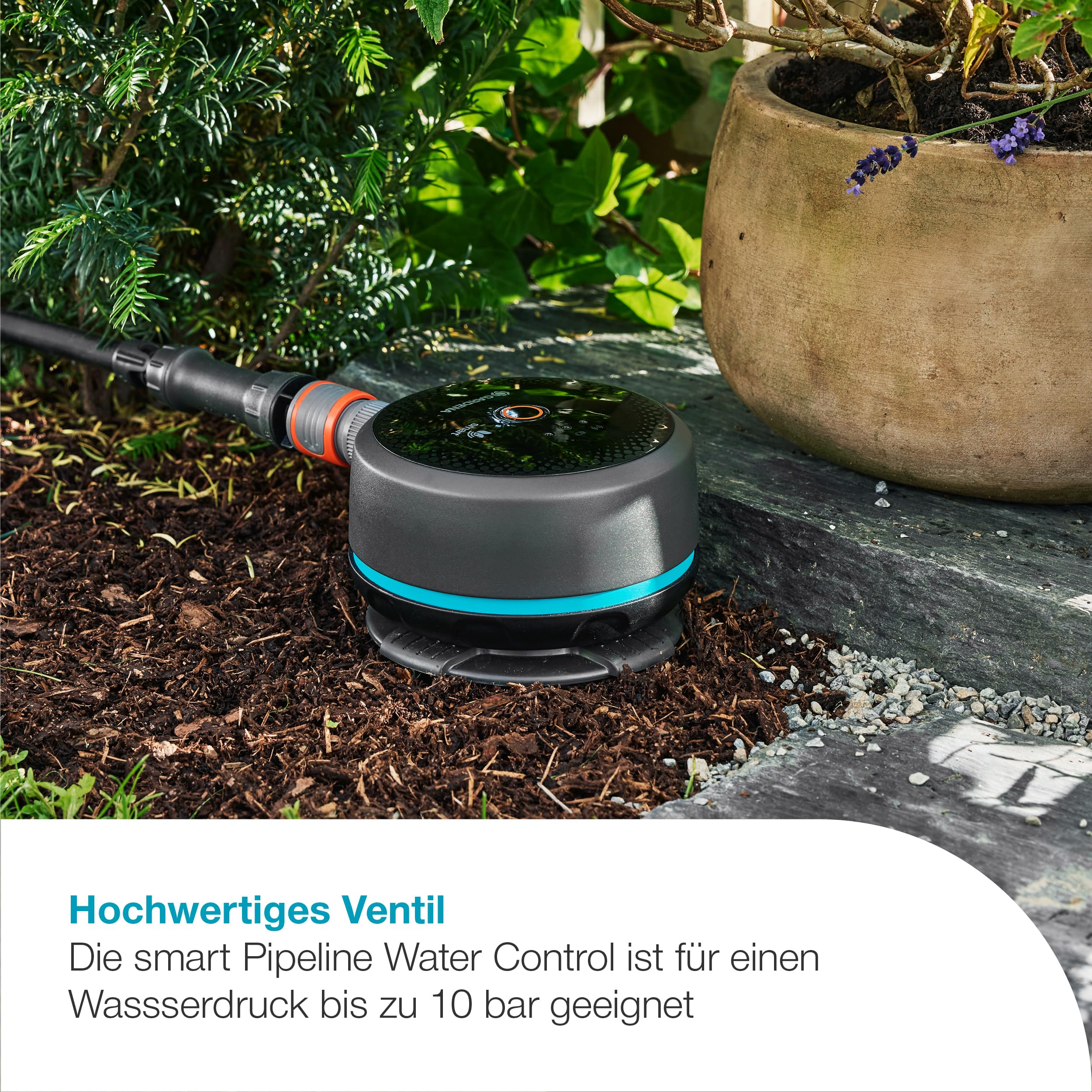 Gardena smart Pipeline Water Control Pipeline; Bewässerungssteuerung; smart: Datengesteuerte Bewässerung*, Smart home integration*, Für fest installierte Bewässerungssysteme (19050-20)