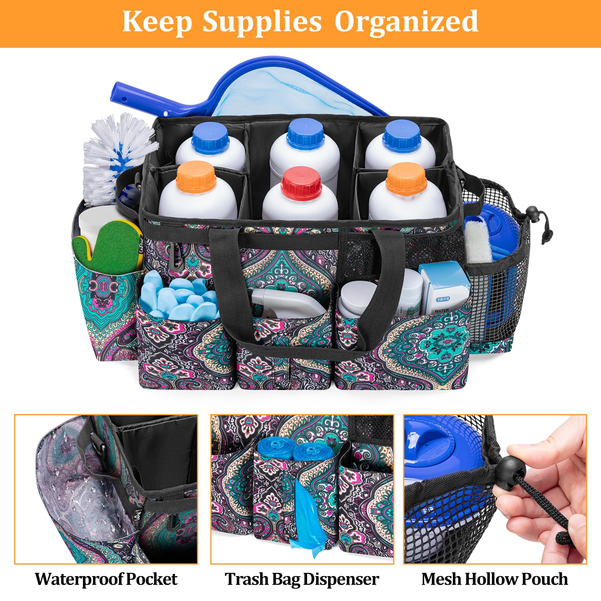 LoDrid Hot Tub Chemical Storage Bag, Pool Chemical Organizer