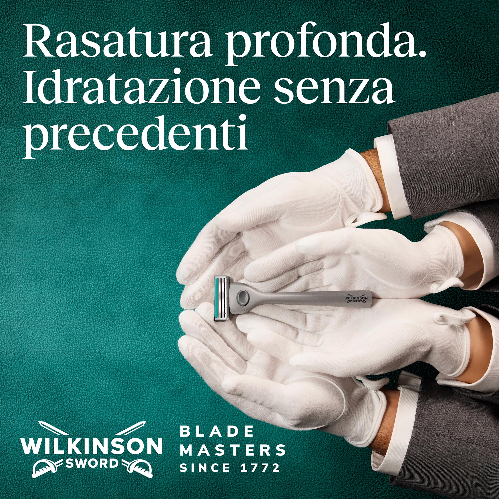 Wilkinson Sword Quattro, set di ricariche, 4 lame rivestite in diamante, 8 ricariche