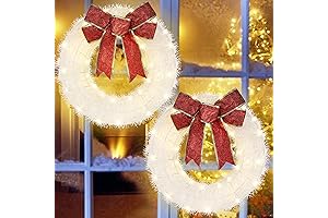 ATDAWN Mini Christmas Wreath with Lights