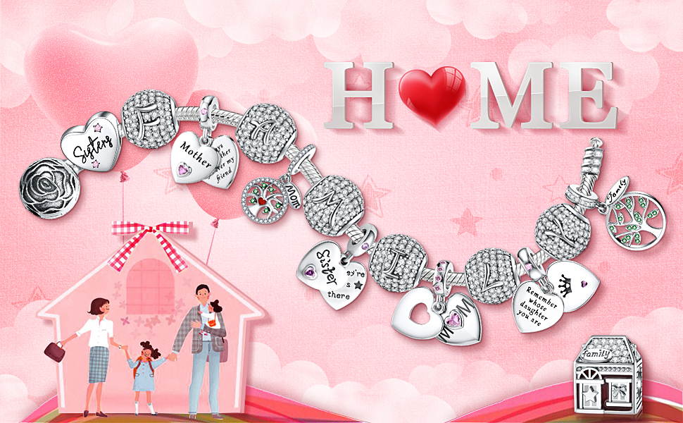 LUXILLA "Love You" Heart Charm - 925 Sterling Silver With Cubic Zirconia, Gift For Best Friend, Grandma, Wife - View #9