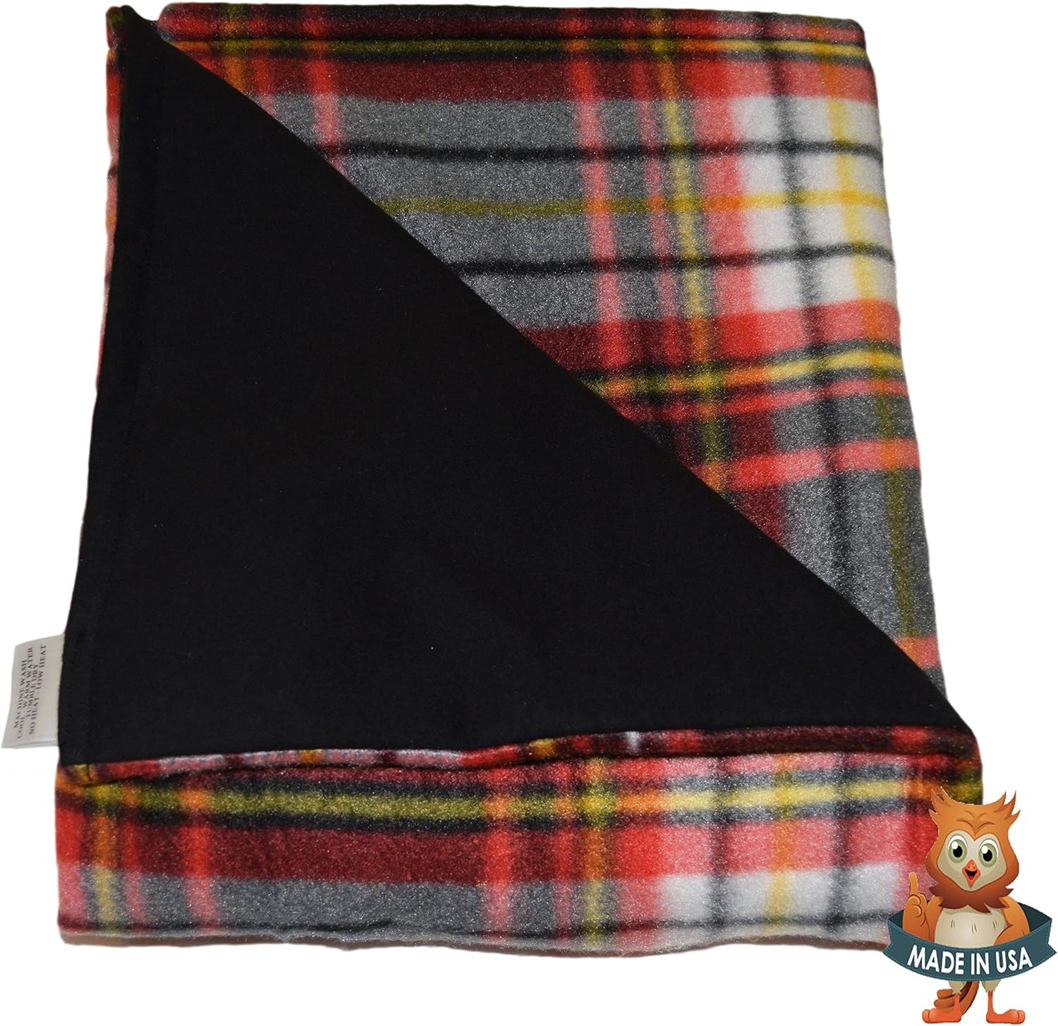Child - Deluxe - Made in America - Small Weighted Blanket 7lb Heavy Pressure - Domingo-Multi II Pattern/Black - Fleece/Flannel (52" x 40") Provides Comfort and Relaxation.
