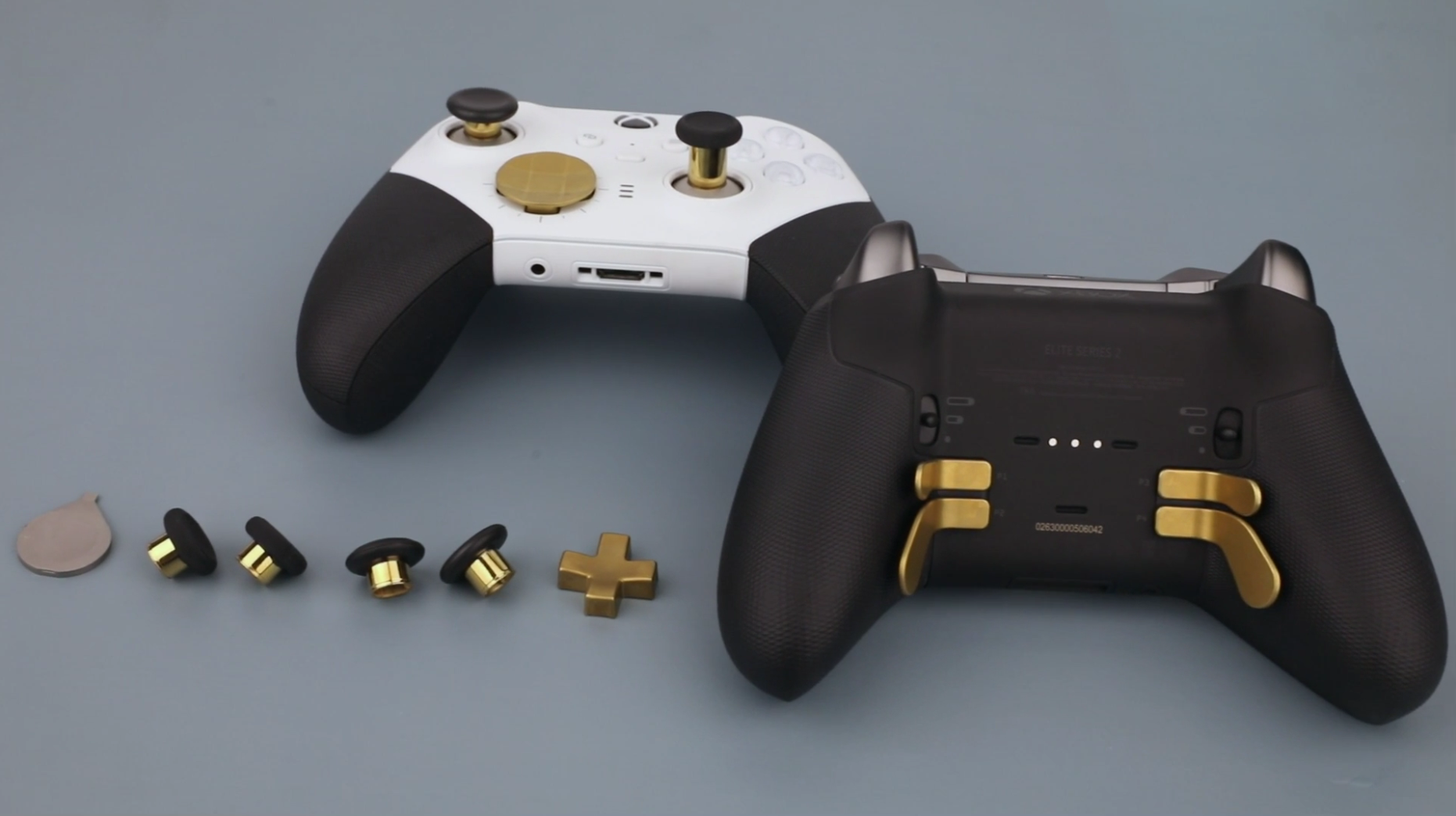 13 in 1 Metal Thumbsticks for Xbox Elite Controller Series 2 Accessories, Replacement Magnetic Buttons Kit Includes 6 Metal Plating Joysticks, 4 Paddles, 2 D-Pads, 1 Adjustment Tool (Chrome Gold