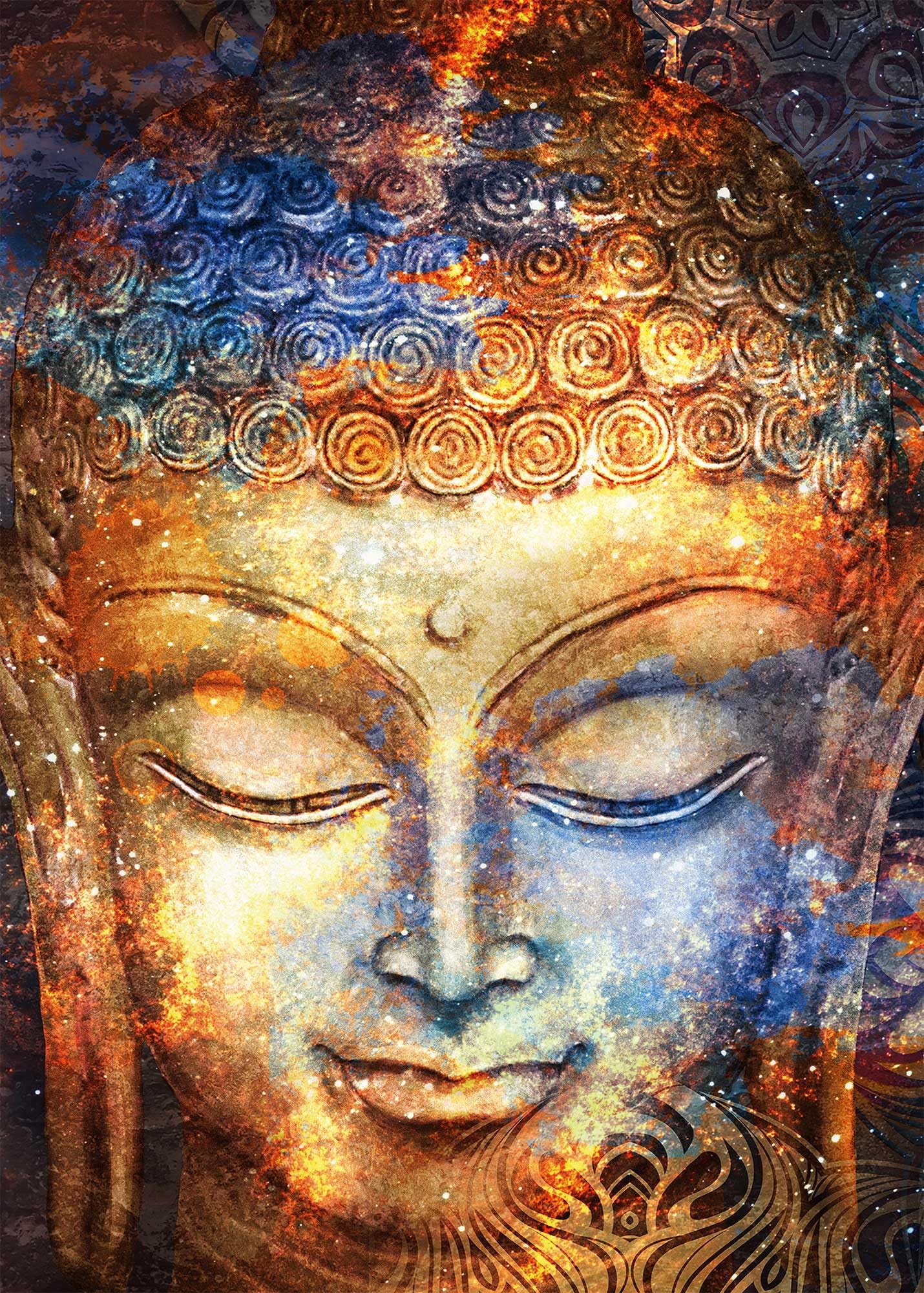 Ulmer Puzzleschmiede - Puzzle Bouddha 2000 Pièces - Art Bouddhiste - Tête de Bouddha en Aquarelle