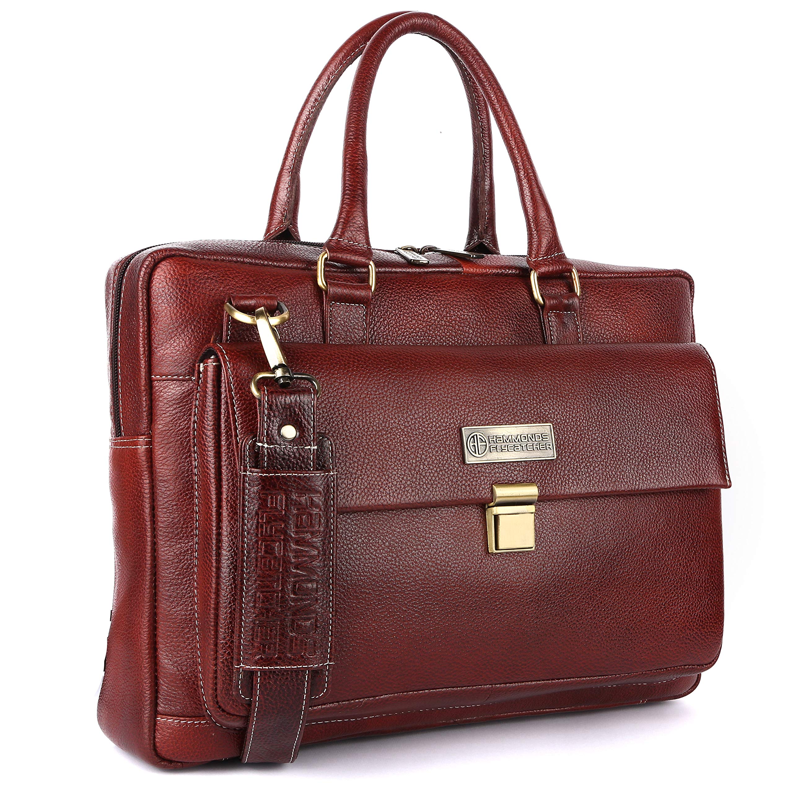Hammonds Flycatcher Genuine Leather Messenger Bag For Men - 15.6" Laptop Bag With Padded Sleeve & Multiple Pockets