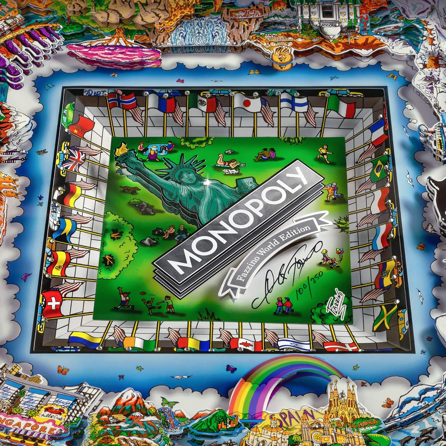Monopoly World Silver Edition by Charles Fazzino