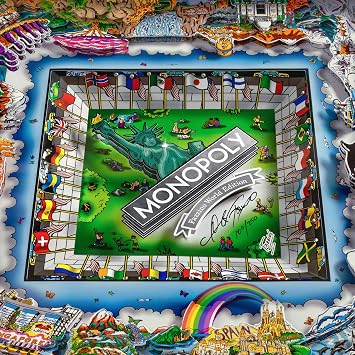 Monopoly World Silver Edition by Charles Fazzino