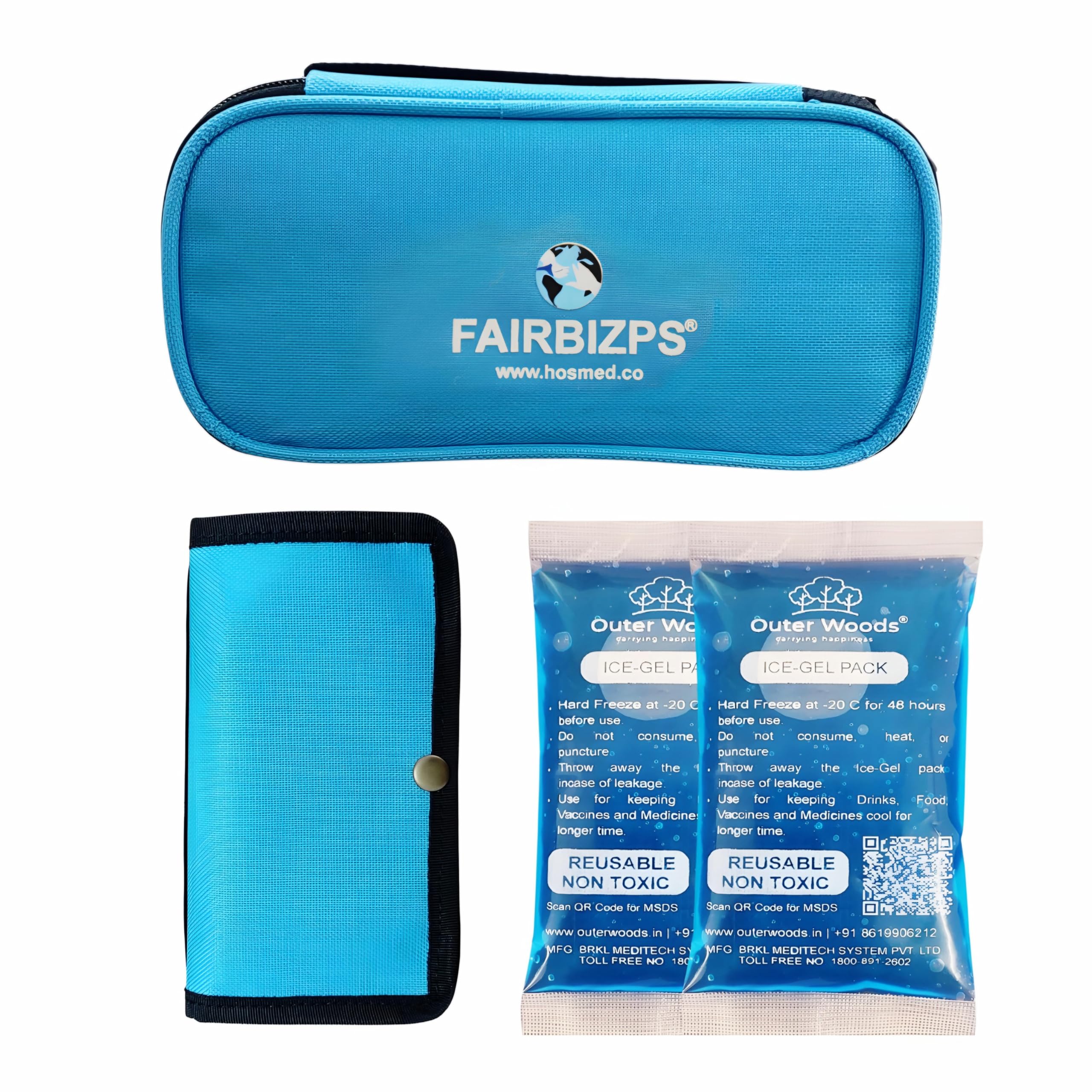 FAIRBZPS Insulin Cooling Travel Pouch for Diabetics with Two Ice Gel Packs - Sky Blue | Ice Pack for Insulin | Insulin Cooler Bag for Travel | Keep Insulin Safe and Cool for 6 to 8 Hours (B0CZTDPF6N) Amazon Price History, Amazon Price Tracker